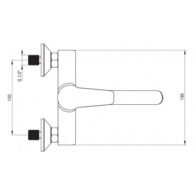 Wall-mounted washbasin mixer - ECO-head Wall-mounted washbasin mixer - ECO-head