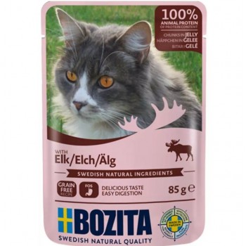 BOZITA Elk Chunks in jelly - wet cat food - 85g