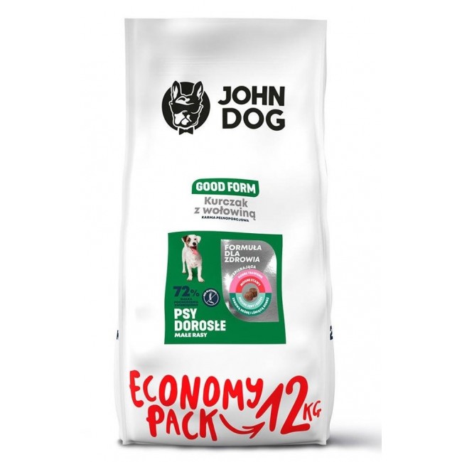 JOHN DOG Good Form Adult Chicken with beef - dry dog food - 12 kg