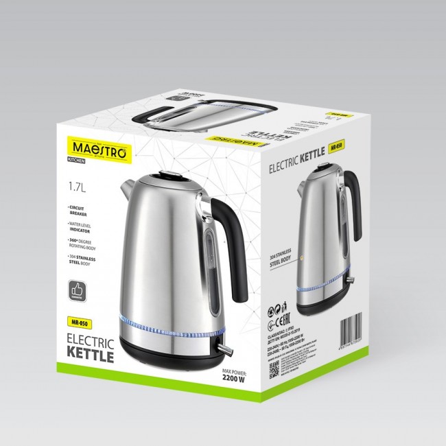Maestro MR-050 Electric Kettle 1.7 L Stainless Steel