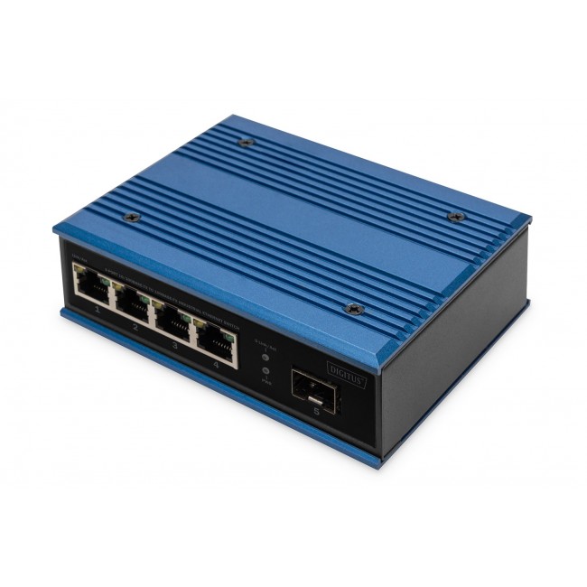 Digitus 4 port Fast Ethernet network switch, industrial, unmanaged, 1 SFP FE uplink Digitus 4 port Fast Ethernet network switch, industrial, unmanaged, 1 SFP FE uplink
