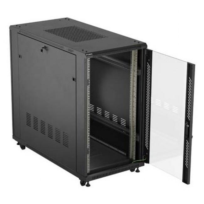 Lanberg FF01-6222-12B rack cabinet 22U Freestanding rack Black Lanberg FF01-6222-12B rack cabinet 22U Freestanding rack Black