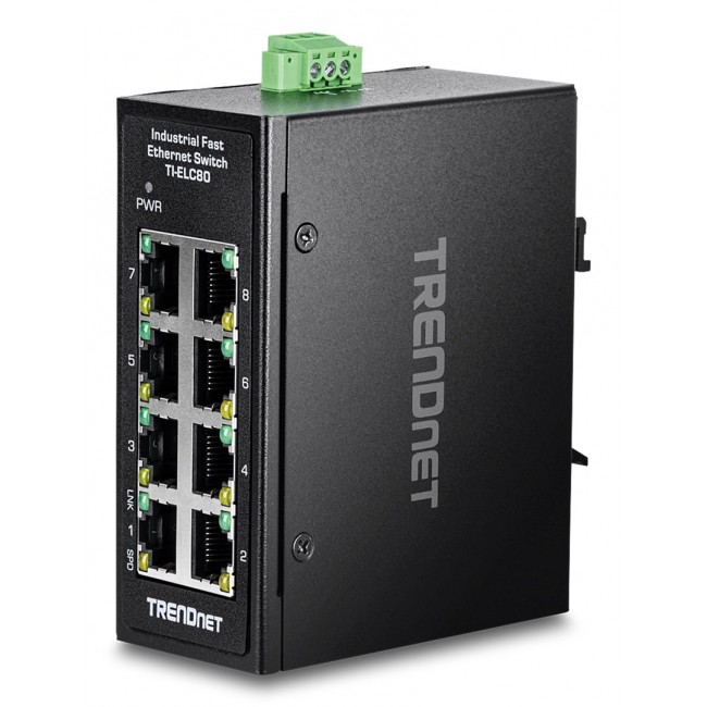 Trendnet TI-ELC80 network switch Unmanaged Fast Ethernet (10/100) Black