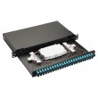 Equip 24-Port Fiber Optic Splice Box, LC Duplex, OM3, 1U, Equipped, Black