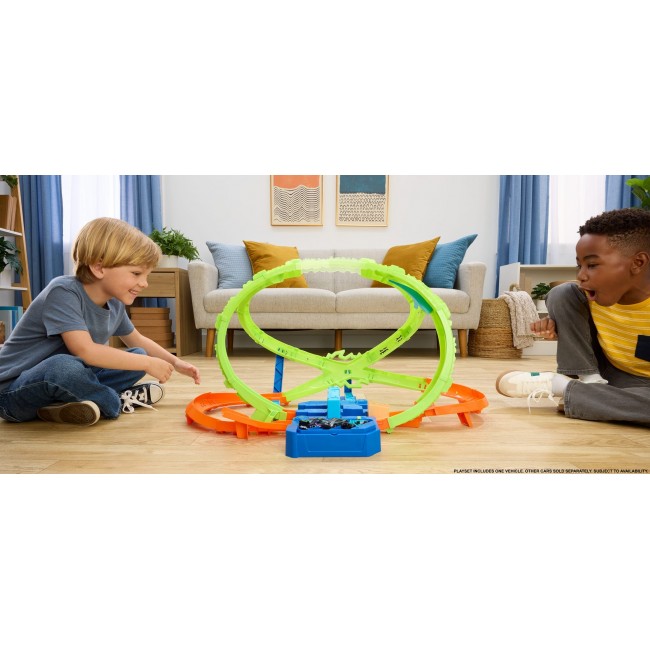 Hot Wheels Stunt Tracks Hypersphere Crash with 1 Die-Cast Car in 1:64 Scale Hot Wheels Stunt Tracks Hypersphere Crash with 1 Die-Cast Car in 1:64 Scale