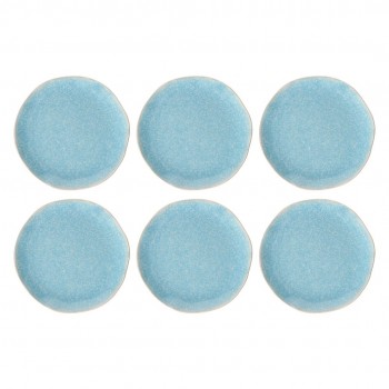 ROSE&TULIPANI CONCERTO FUSE AZZURRO Set of 6 salad plates 22 cm