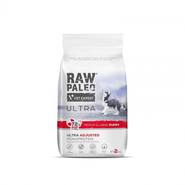 RAW PALEO Ultra Medium&Large Puppy Beef - dry food for puppies - 2 kg