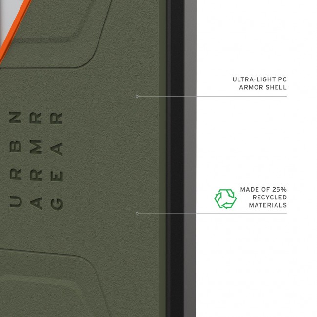 UAG Civilian Magnet - etui z wbudowanym modu em magnetycznym do Samsung Galaxy S26 Ultra (olive/orange)