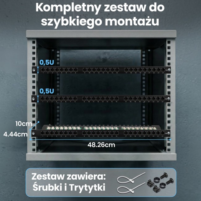 Extralink CAT6 UTP 0.5U | Patchpanel | 24 Ports