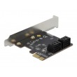 DeLOCK 4 port SATA PCI Express x1 Card - Low Profile Form Factor DeLOCK 4 port SATA PCI Express x1 Card - Low Profile Form Factor