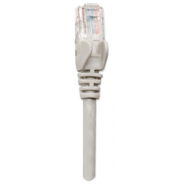 Intellinet Network Patch Cable, Cat5e, 3m, Grey, CCA, U/UTP, PVC, RJ45, Gold Plated Contacts, Snagless, Booted, Lifetime Warranty, Polybag