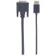 Manhattan DisplayPort 1.2a to DVI-D 24+1 Cable, 1080p@60Hz, 3m, Male to Male, Passive, Compatible with DVD-D, Black, Three Year Warranty, Equivalent to DP2DVIMM10.