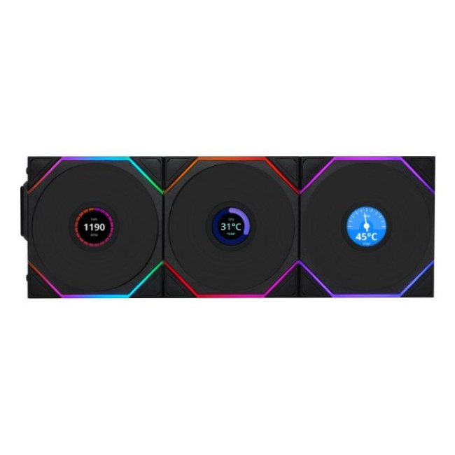 Lian Li Uni Fan TL120 LCD Reverse Blade Wireless Computer case 12 cm Black 1 pc(s) Lian Li Uni Fan TL120 LCD Reverse Blade Wireless Computer case 12 cm Black 1 pc(s)