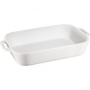 Staub Rectangular Ceramic Platter - 4.5 ltr, White