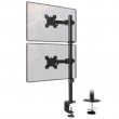 Maclean MC-967 Double Vertical Monitor Desk Mount Screen Holder max VESA 100x100, 13-27