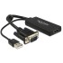 DeLOCK 0.25m VGA+USB2.0-A/HDMI VGA (D-Sub) + USB Black