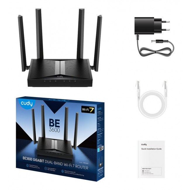 Cudy WR3600 wireless router Gigabit Ethernet Dual-band (2.4 GHz / 5 GHz) Black Cudy WR3600 wireless router Gigabit Ethernet Dual-band (2.4 GHz / 5 GHz) Black