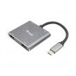 Equip USB-C 4-in-1 Dual HDMI Adapter, USB-C Hub with Dual HDMI USB 3.2 Gen 1 and 100W USB PD, USB-C MST Adapter for Dual Monitors