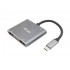 Equip USB-C 4-in-1 Dual HDMI Adapter, USB-C Hub with Dual HDMI USB 3.2 Gen 1 and 100W USB PD, USB-C MST Adapter for Dual Monitors