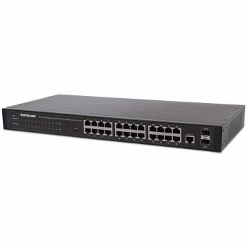 Intellinet 24-Port Network Switch, 24-Port (RJ45), Rackmount, Gigabit, 4 SFP, Ethernet Web-Smart, 10/100/1000 Mbit