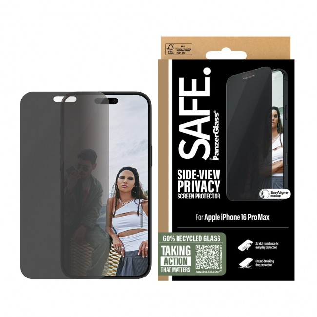 PanzerGlass SAFE. by Privacy Screen Protector iPhone 16 Pro Max | Ultra-Wide Fit Clear screen protector Apple 1 pc(s)