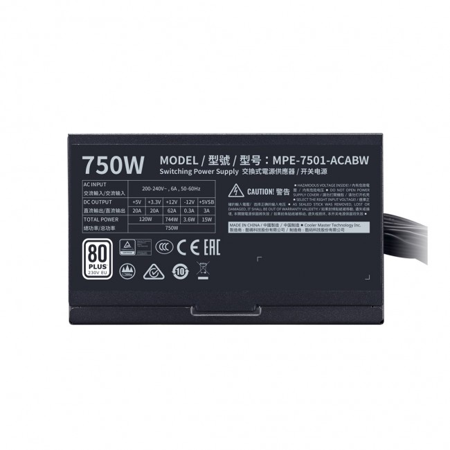 Cooler Master MWE 750 White 230V - V2 power supply unit 750 W 24-pin ATX ATX Black