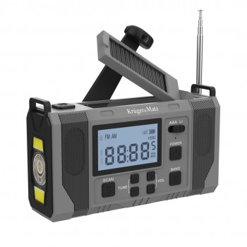 Radio solarne, przeno ne radio awaryjne SOS, powerbank 10000mAh, latarka, dynamo, Kruger&Matz
