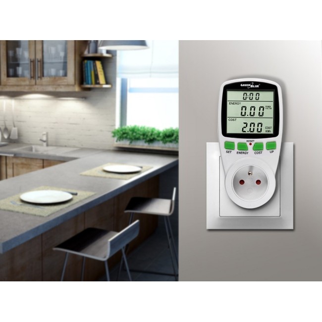 Greenblue GB202 wattmeter White 0 - 9999 W Built-in display LCD