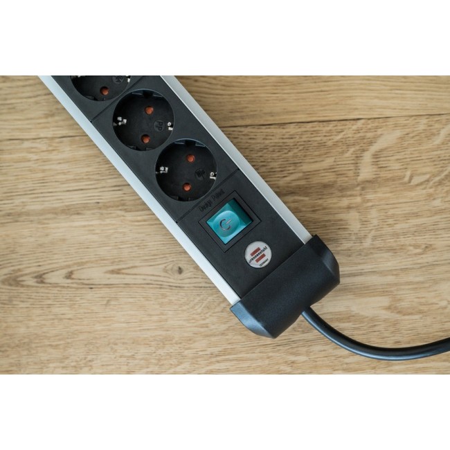 Power strip with switch Silver-Black Power strip with switch Silver-Black