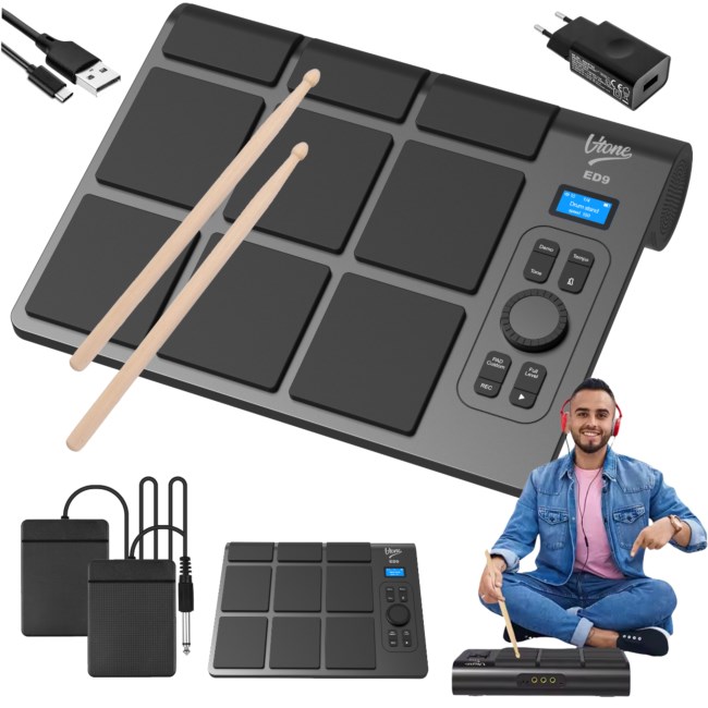 V-TONE ED9 battery-powered portable e-drum V-TONE ED9 battery-powered portable e-drum