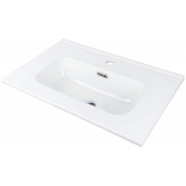 Ceramic recessed washbasin with space for a tap - 60 cm