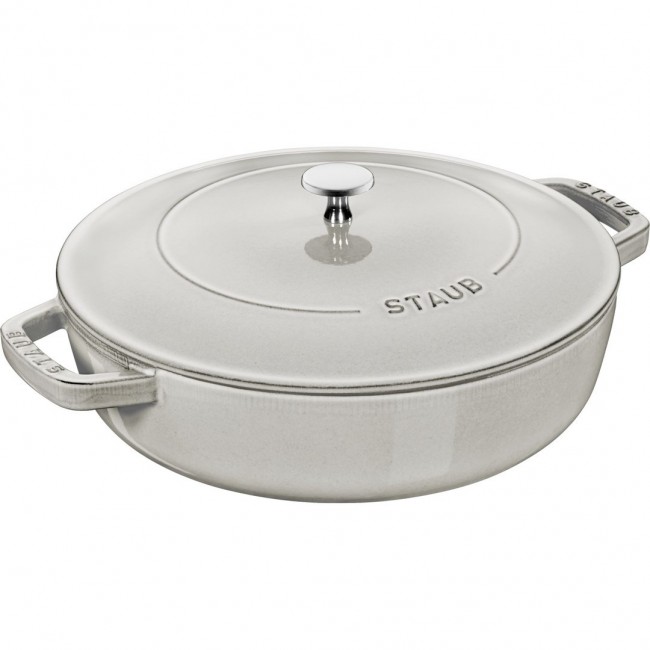 STAUB eliwna patelnia do duszenia z pokrywką 28 cm, truflowy STAUB eliwna patelnia do duszenia z pokrywką 28 cm, truflowy