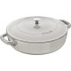 STAUB eliwna patelnia do duszenia z pokrywką 28 cm, truflowy STAUB eliwna patelnia do duszenia z pokrywką 28 cm, truflowy