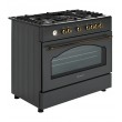 Ravanson Retro KWGE 90AR gas and electric cooker (black)