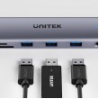 UNITEK D1113BGY01 interface hub 2 x USB 3.2 Gen 2 (3.1 Gen 2) Type-C 1000 Mbit/s Grey