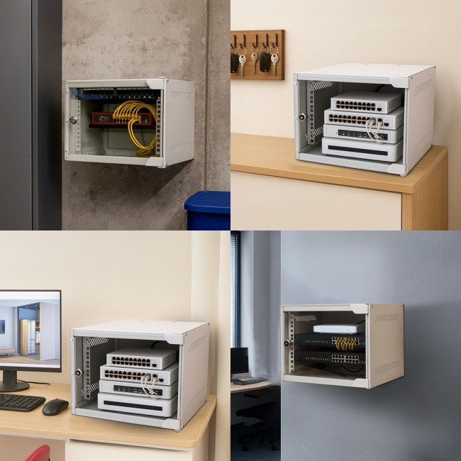 Extralink LITE 6U 10 280X310 WALL-MOUNTED RACKMOUNT CABINET GRAY
