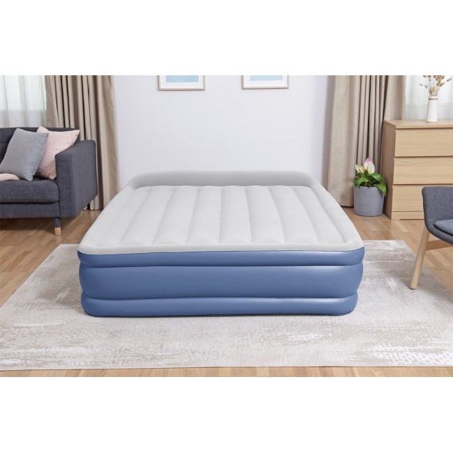 Bestway Tritech Air Mattress Queen with Built-in AC Pump and Antimicrobial Coating 2.03 m x 1.52 m x 46 cm