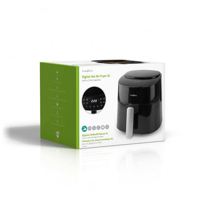 Nedis KAAF160BK fryer Single 4.2 L Stand-alone 1300 W Hot air fryer Black Nedis KAAF160BK fryer Single 4.2 L Stand-alone 1300 W Hot air fryer Black