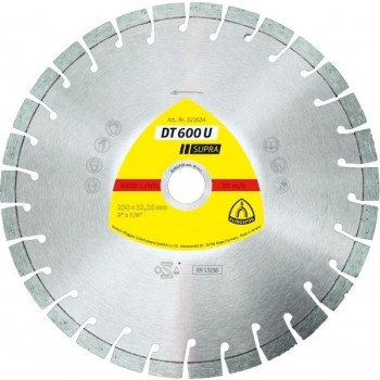 Diamond blade segmented 230mm x 2.6mm x 22.2mm DT600U reinforced concrete, short tooth (20mm)