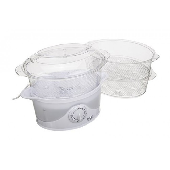 Adler AD 633 steam cooker 3 basket(s) White Freestanding 800 W Adler AD 633 steam cooker 3 basket(s) White Freestanding 800 W