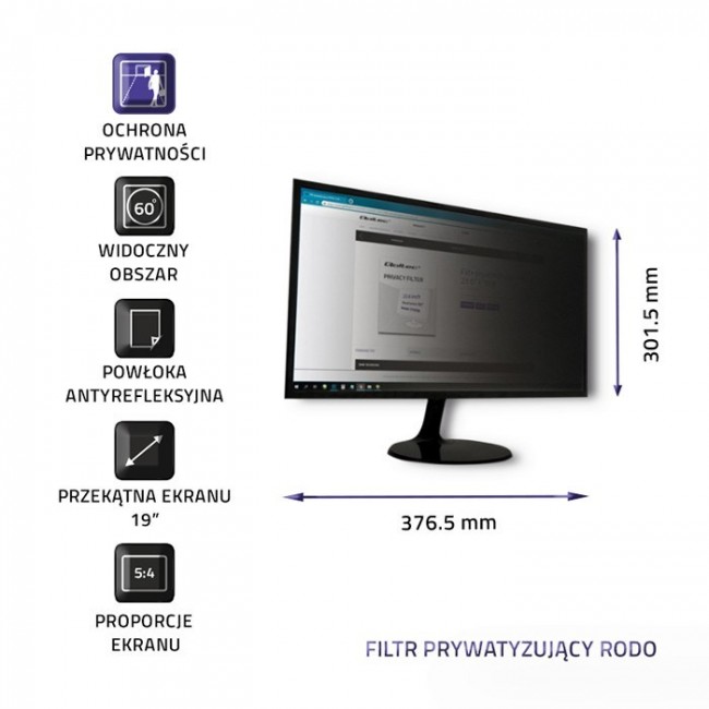 Qoltec 51053 display privacy filters 48.3 cm (19