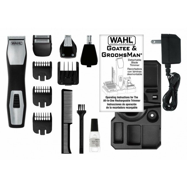 Wahl GroomsMan Pro Battery Black, Stainless steel