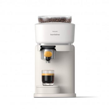 Philips Baristina Espresso Machine - Real espresso, made simple. Milky White with Mango Yellow Portafilter (BAR300/03)