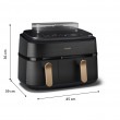 Philips 5000 series NA552/00 fryer Double 9 L Stand-alone 2750 W Hot air fryer Black, Gold
