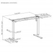 Ergo Office electric adjustable height desk, max height 1160mm, max - 80 kg, without top for standing and sitting work, white, ER-400 W Ergo Office electric adjustable height desk, max height 1160mm, max - 80 kg, without top for standing and sitting work, white, ER-400 W