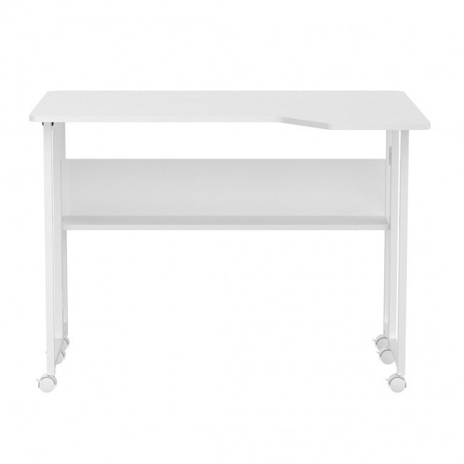Maclean Folding Desk/Table, White, Mobile, 100x73 cm, max. 50 kg, Corner, L-Shaped, MC-126 L/W