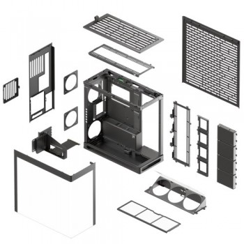 HAVN HS 420 VGPU PC Case, Midi-Tower, E-ATX, Tempered Glass, PCIe 5.0 Riser Cable - black
