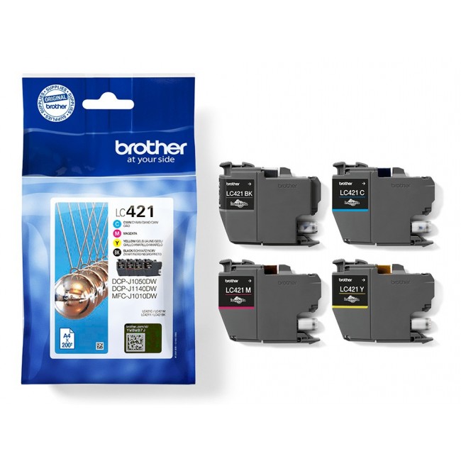 Brother LC421VALDR ink cartridge 4 pc(s) Original Black, Cyan, Magenta, Yellow Brother LC421VALDR ink cartridge 4 pc(s) Original Black, Cyan, Magenta, Yellow