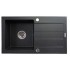 Single-bowl granite sink with drainer PYRAMIS SPARTA 76x44 1B 1D 70000101 black