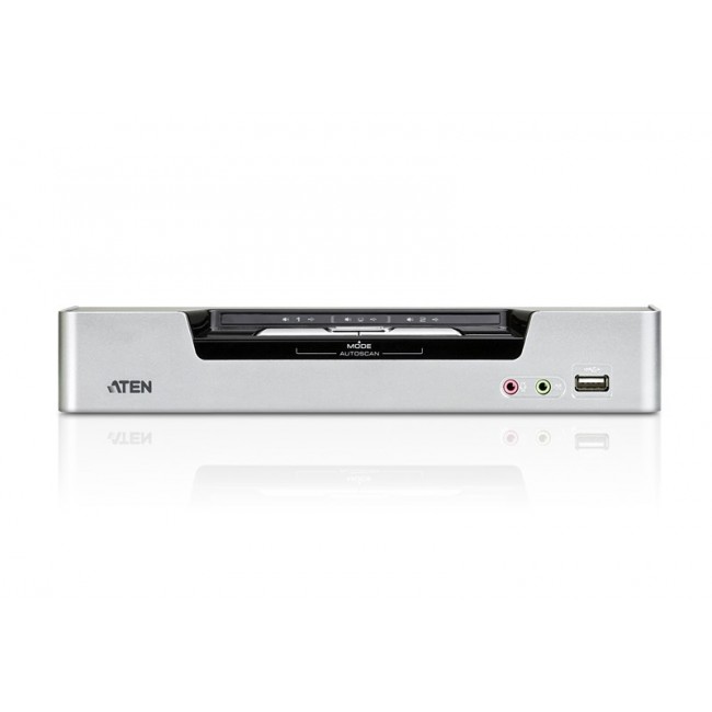 ATEN 2-Port USB DVI Dual-View KVM Switch with Audio & USB 2.0 Hub (KVM cables included)